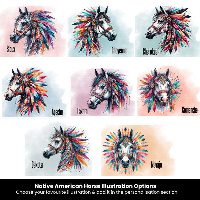 Personalised Native American Horse Keyring