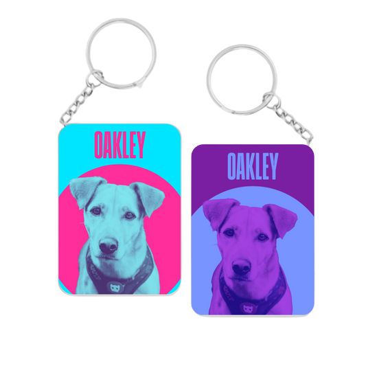 Personalised Pop Art Dog Keyring