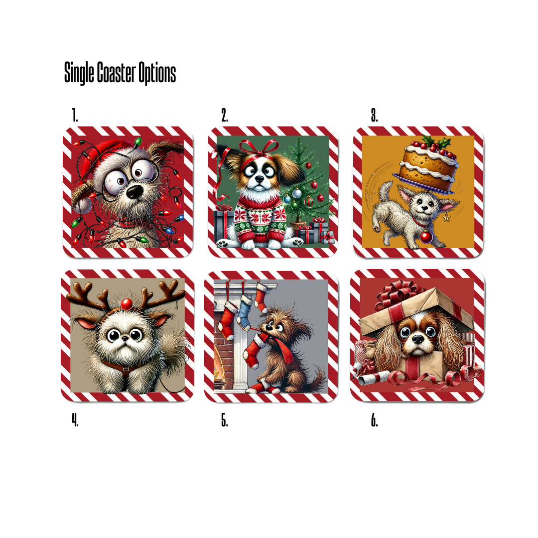 Quirky Christmas Dog Coasters