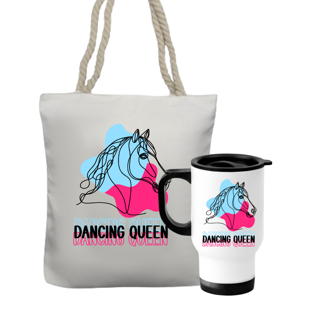 Personalised Travel Mug & Tote Gift Set For A Horse Lover