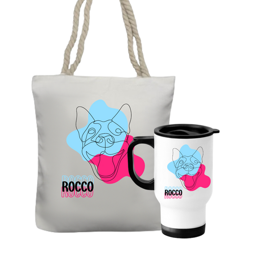 Personalised Travel Mug & Tote Gift Set For A Dog Lover