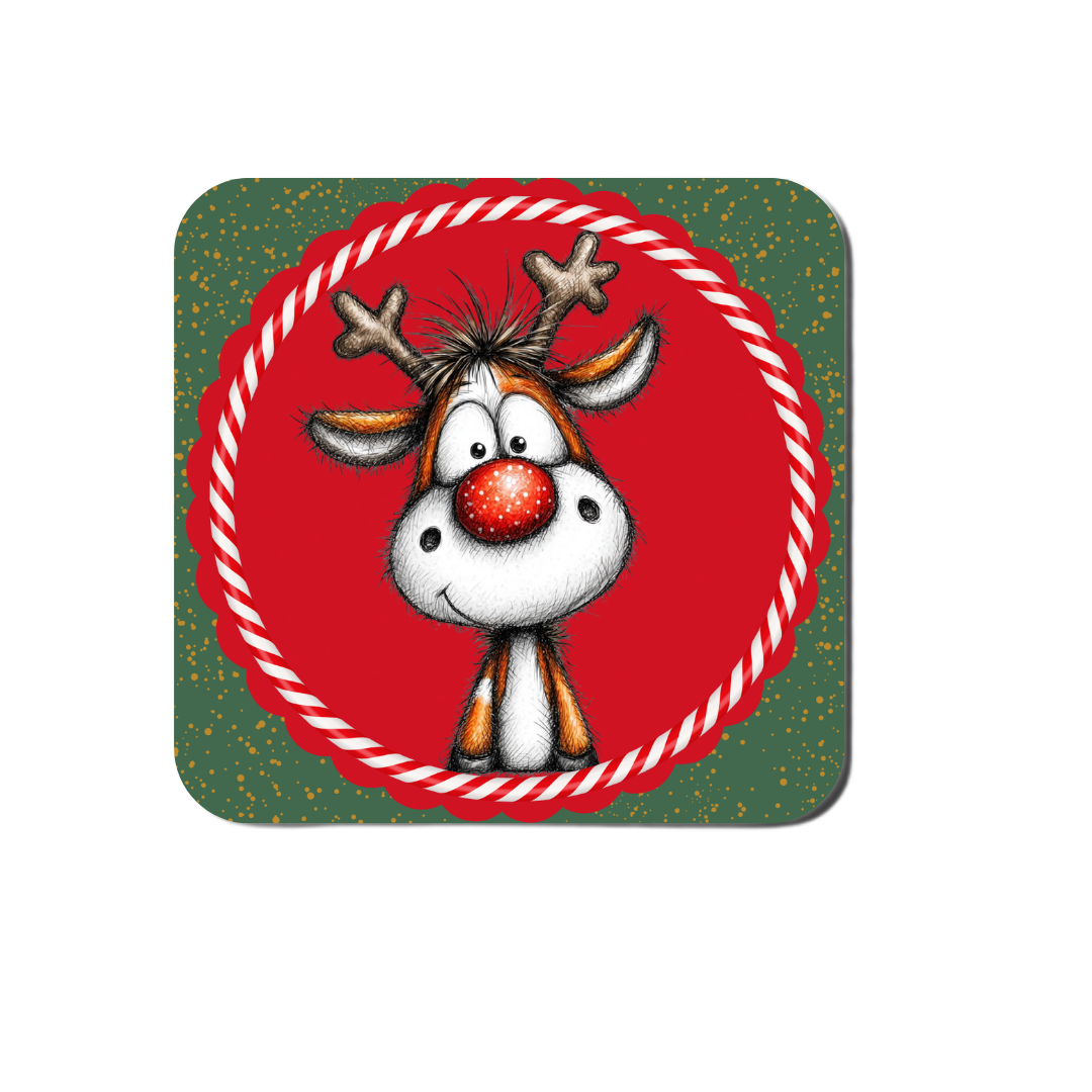 Cute Christmas Cartoon Horse Coasters