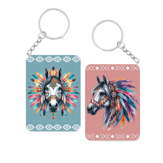 Native American Horse Keyrings