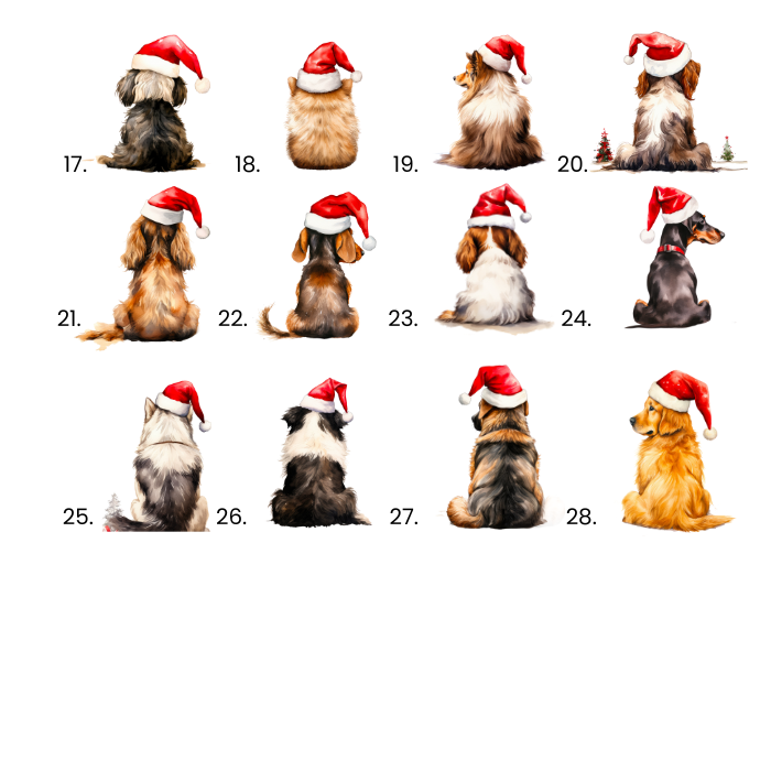 Personalised Christmas Sitting Dog Ornament Flat