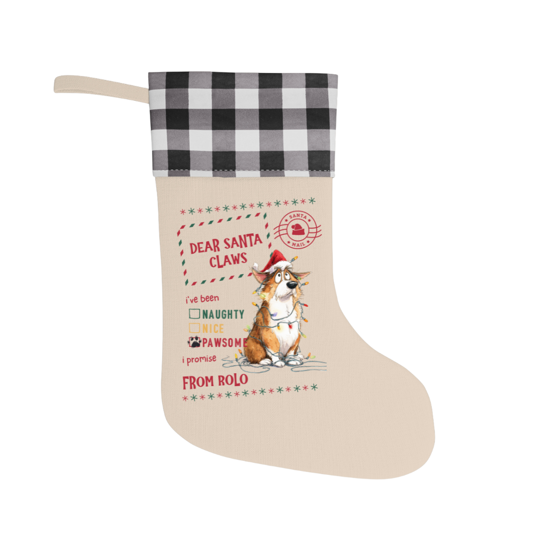 Dear Santa Claws Personalised Christmas Stocking