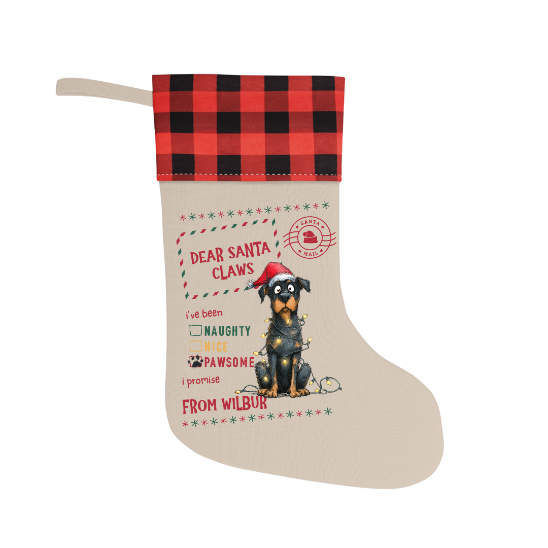 Dear Santa Claws Personalised Christmas Stocking