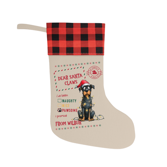 Dear Santa Claws Personalised Christmas Stocking