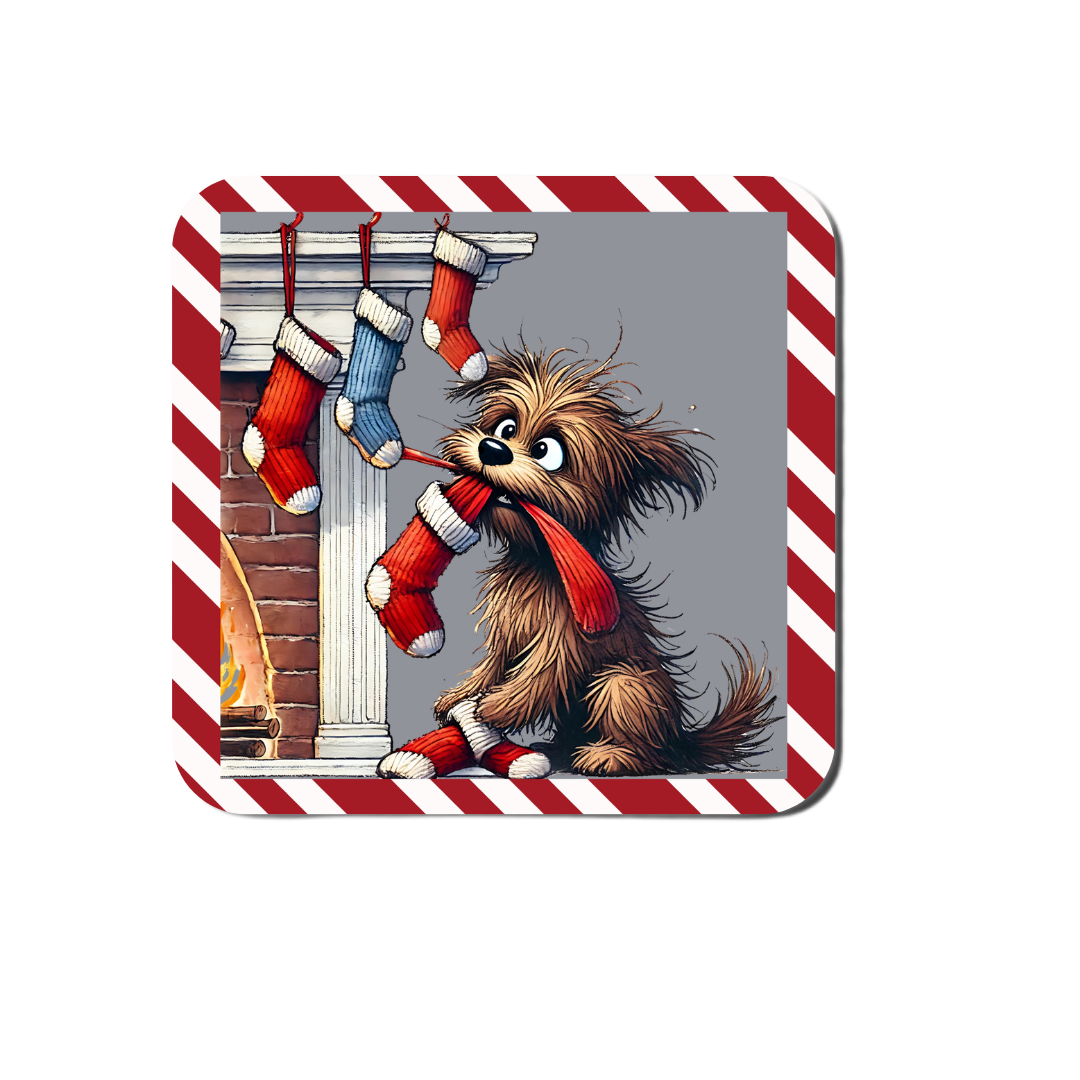 Quirky Christmas Dog Coasters