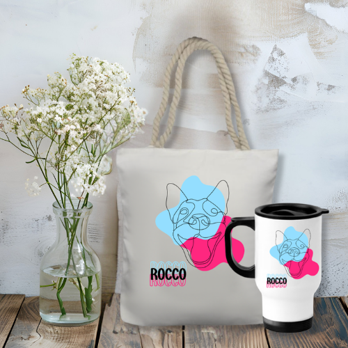 Personalised Travel Mug & Tote Gift Set For A Dog Lover