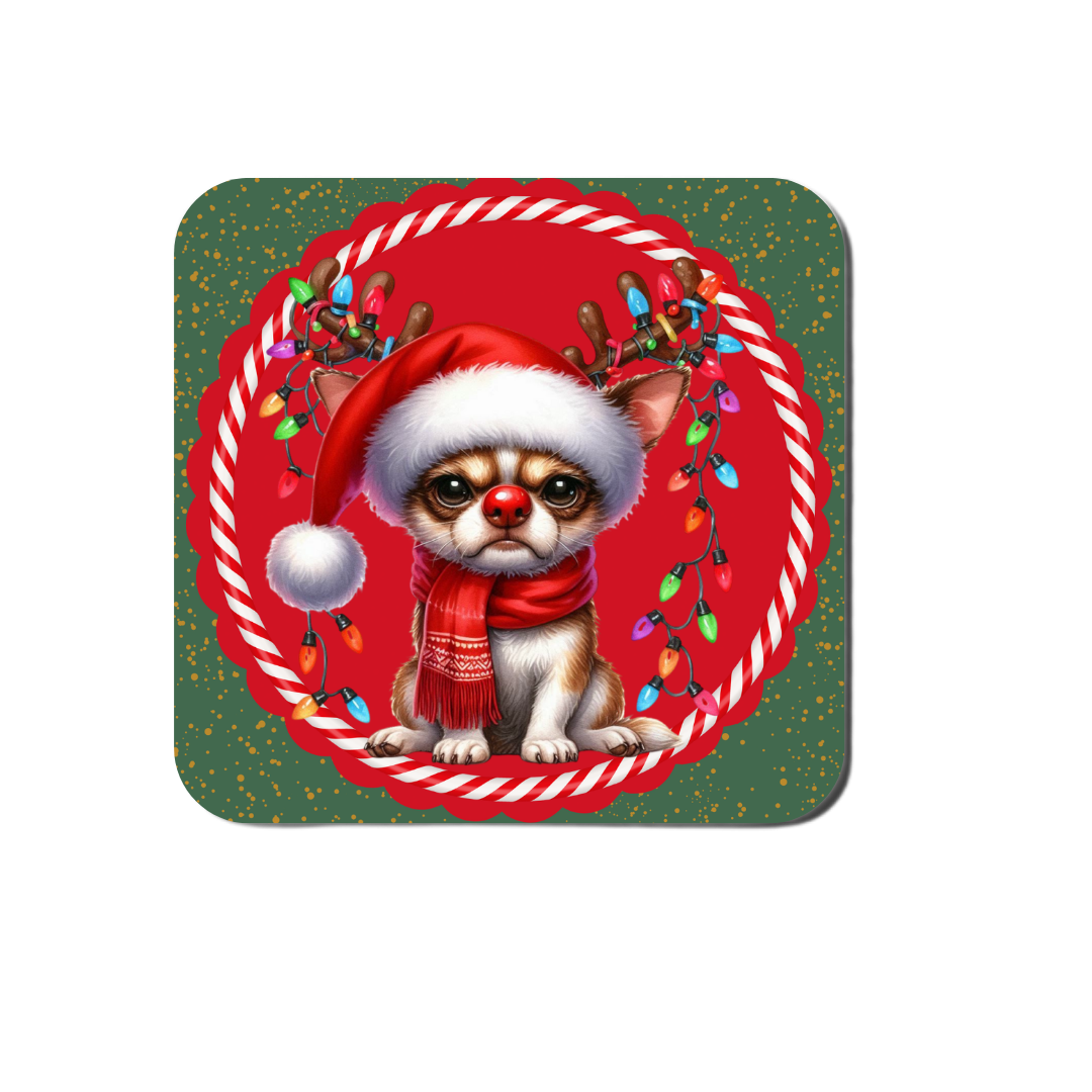 Grumpy Christmas Dog Coasters