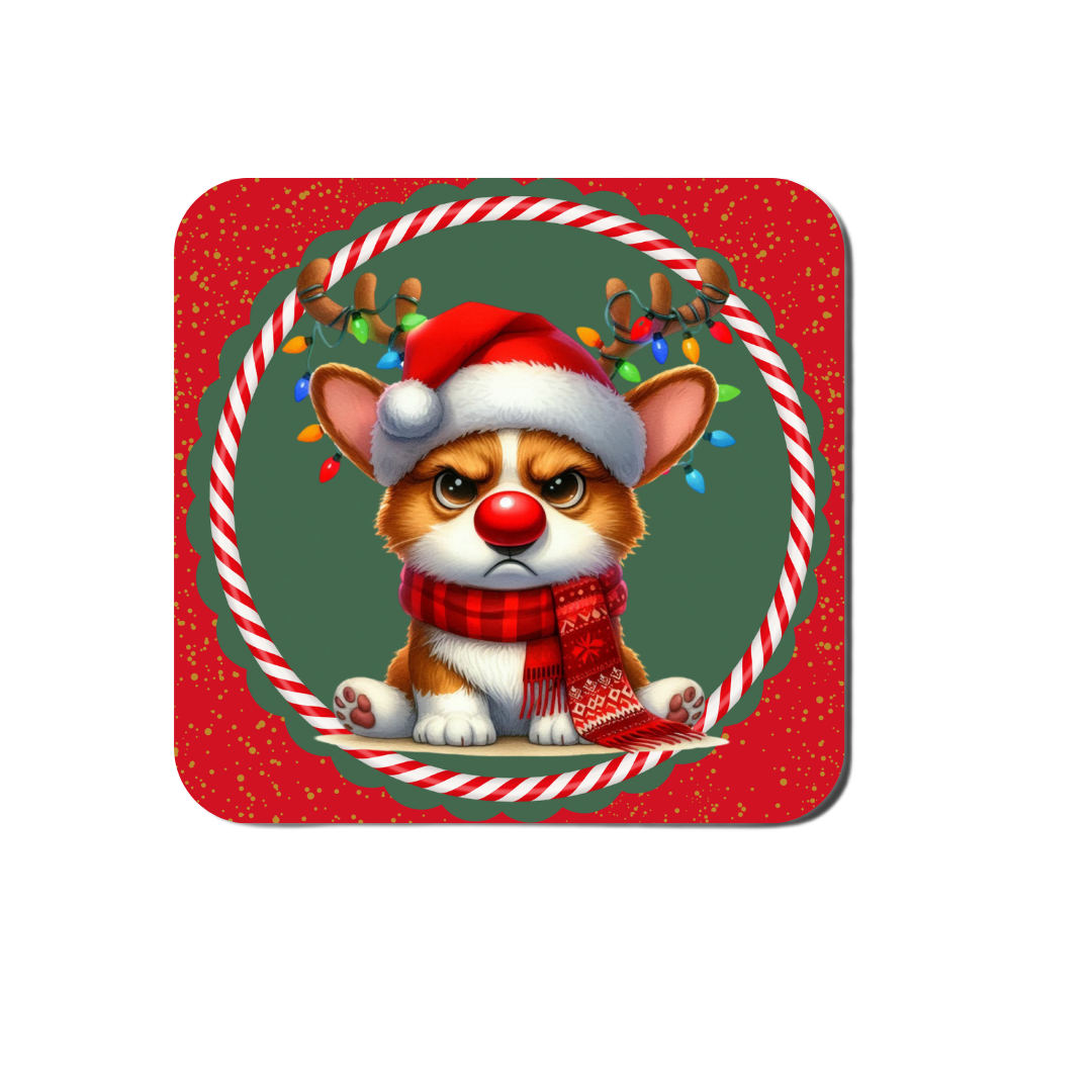Grumpy Christmas Dog Coasters