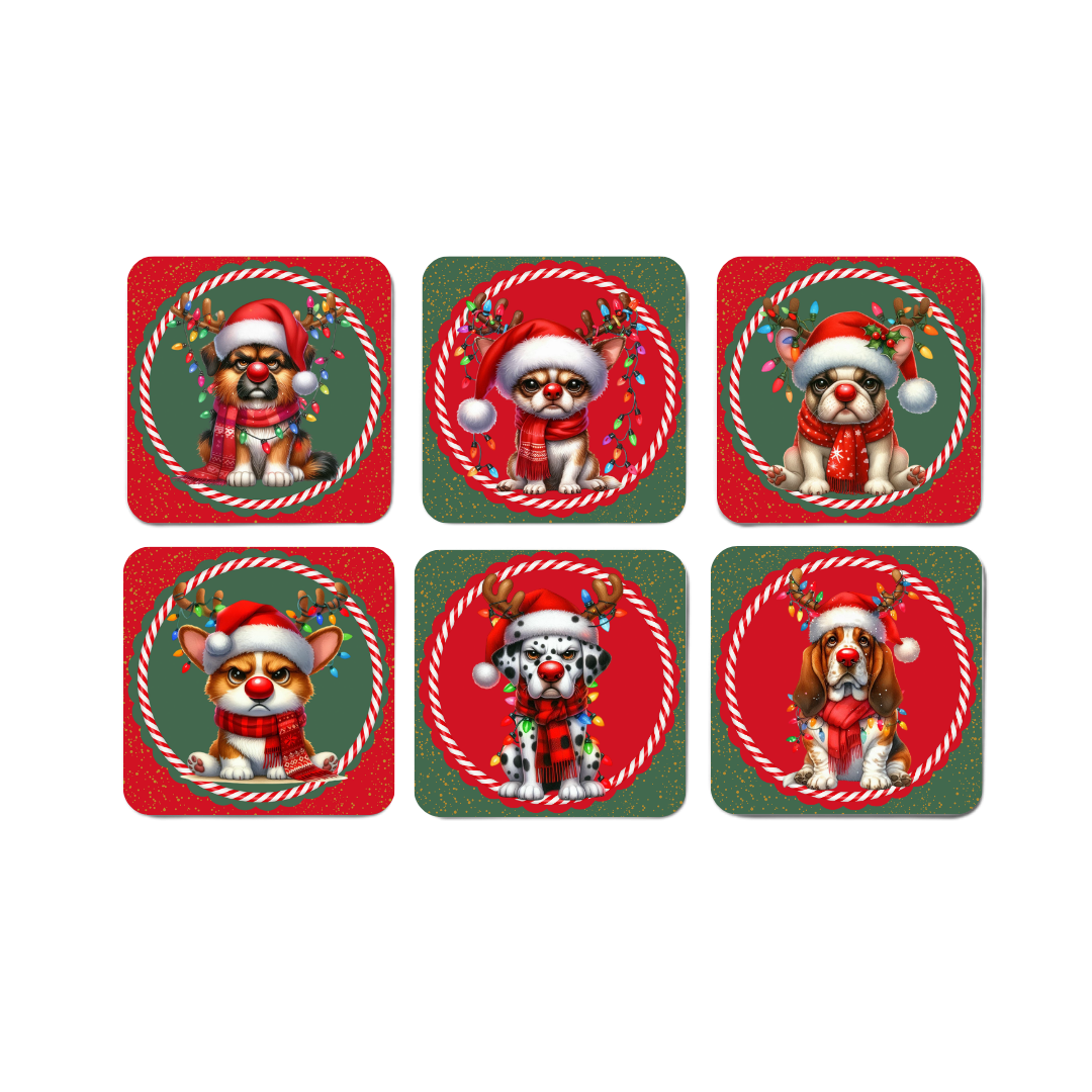 Grumpy Christmas Dog Coasters