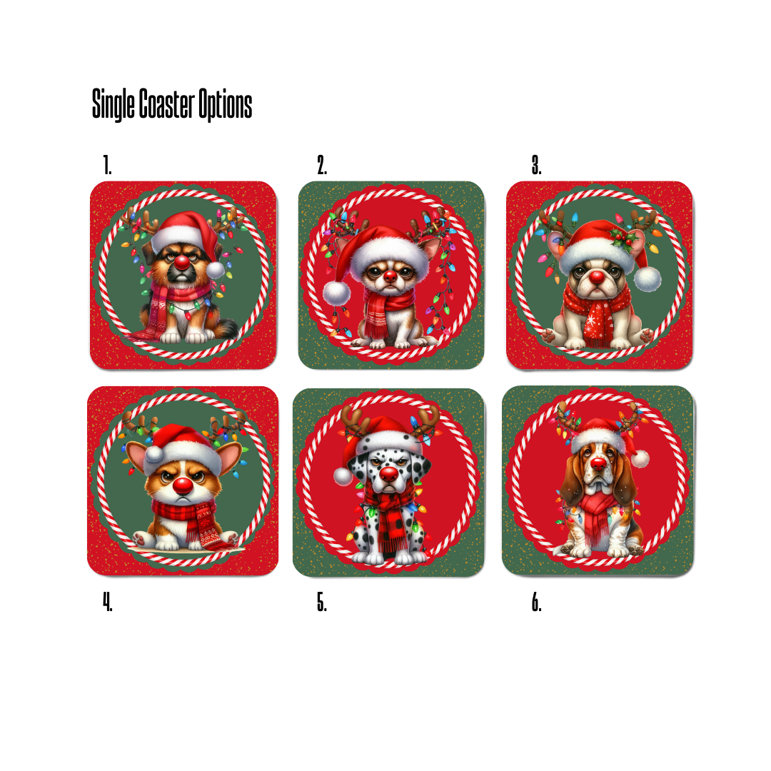 Grumpy Christmas Dog Coasters
