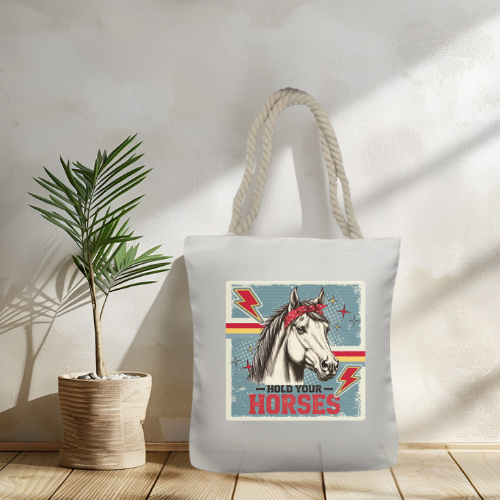 Hold Your Horses Retro Tote Bag