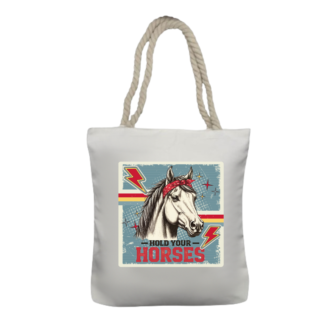 Hold Your Horses Retro Tote Bag