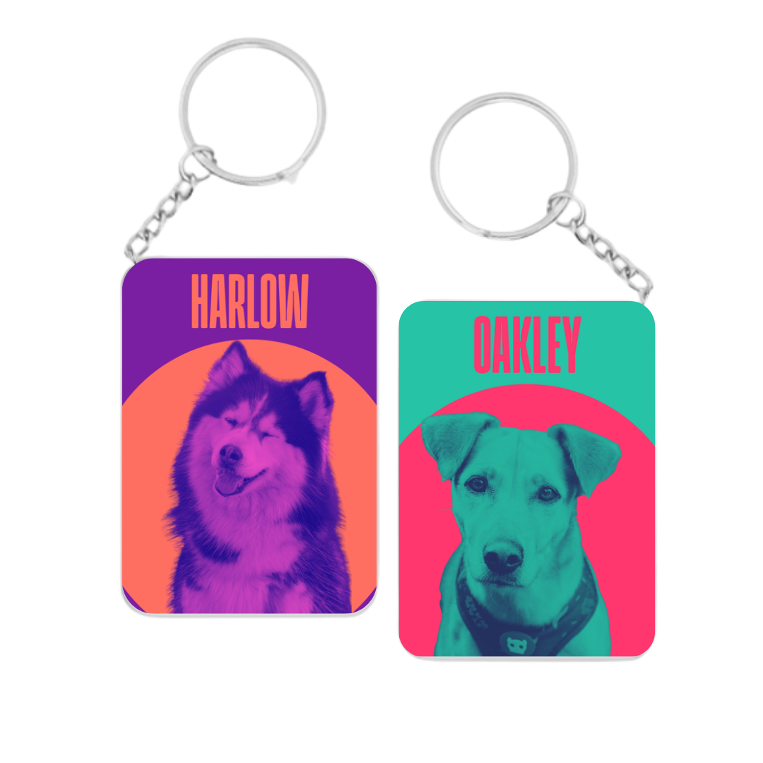 Personalised Pop Art Dog Keyring