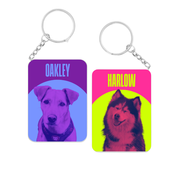 Personalised Pop Art Dog Keyring