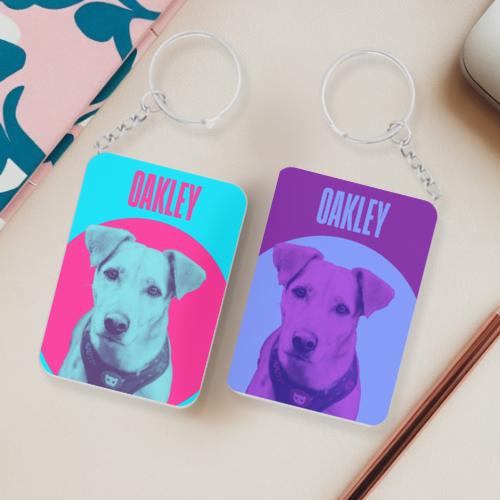 Personalised Pop Art Dog Keyring