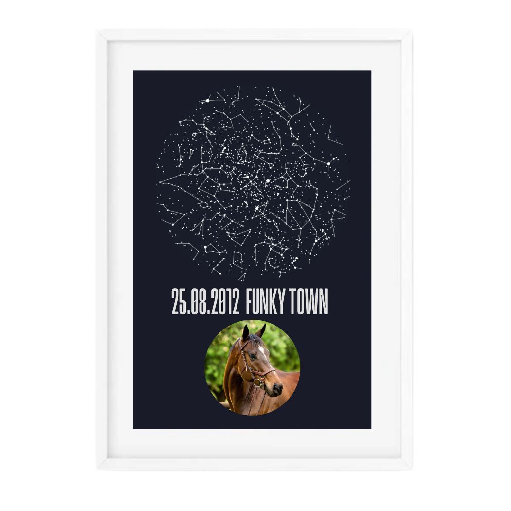 Personalised Star Map (Horse) With Constellations