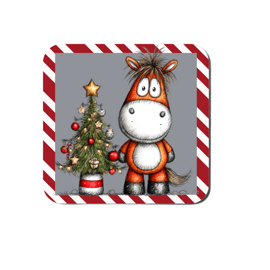 Quirky Christmas Horse Coasters