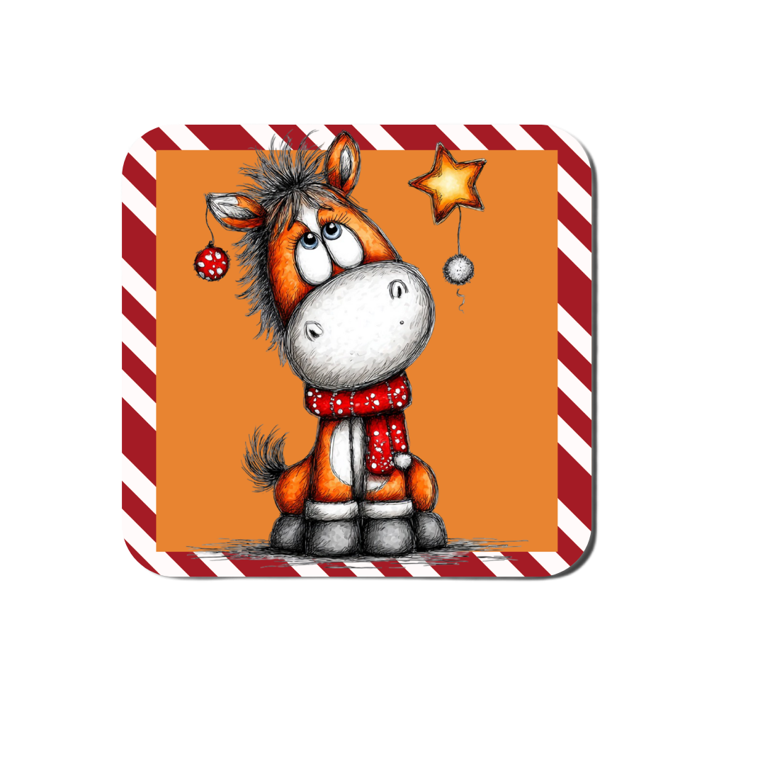 Quirky Christmas Horse Coasters