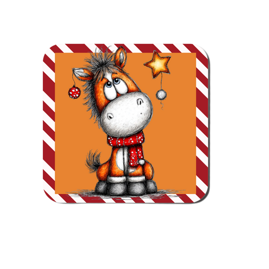 Quirky Christmas Horse Coasters