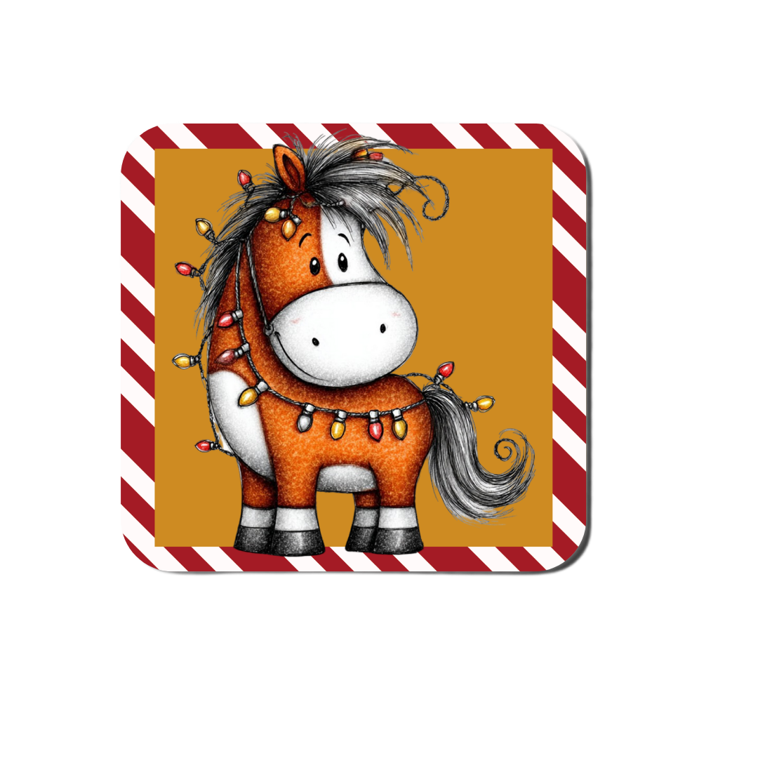 Quirky Christmas Horse Coasters