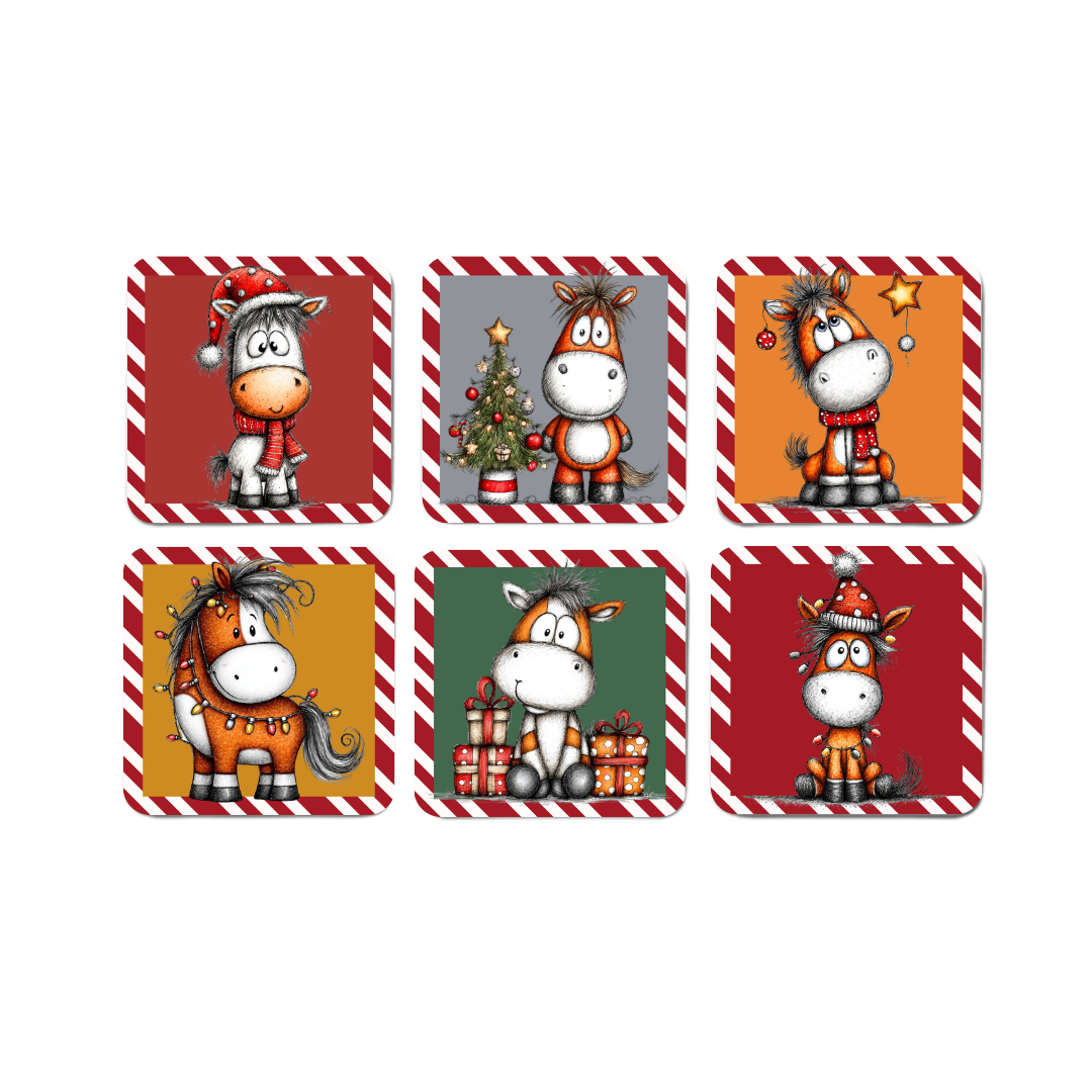 Quirky Christmas Horse Coasters