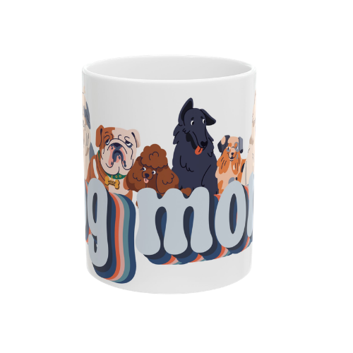 Retro Dog Mom Ceramic Mug