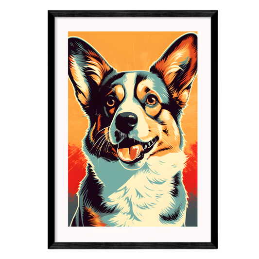 Corgi (Dog) Retro Wall Art