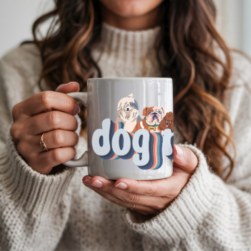 Retro Dog Mom Ceramic Mug