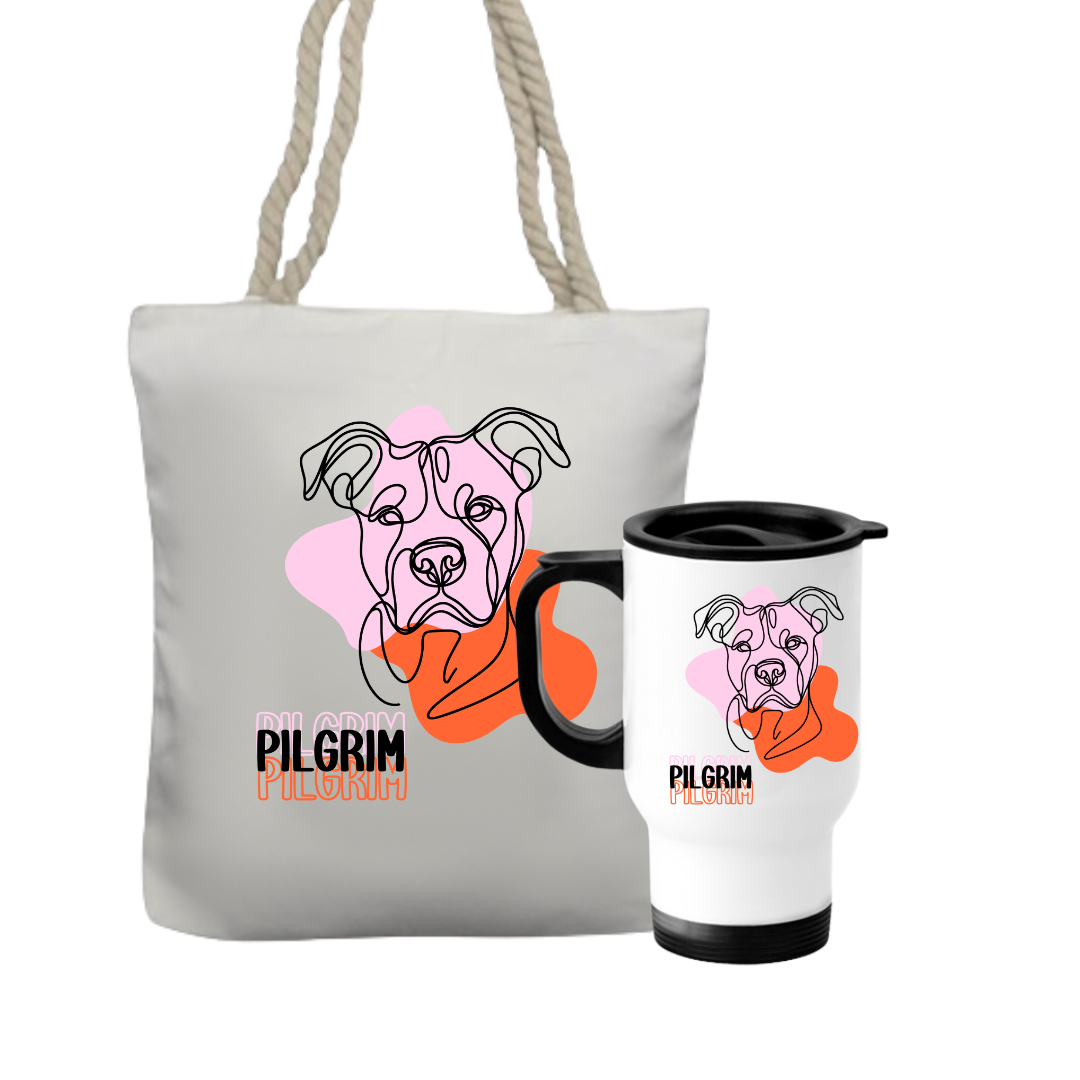 Personalised Travel Mug & Tote Gift Set For A Dog Lover