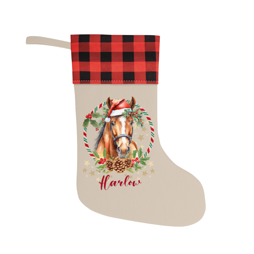 Watercolour Horse Personalised Christmas Stocking