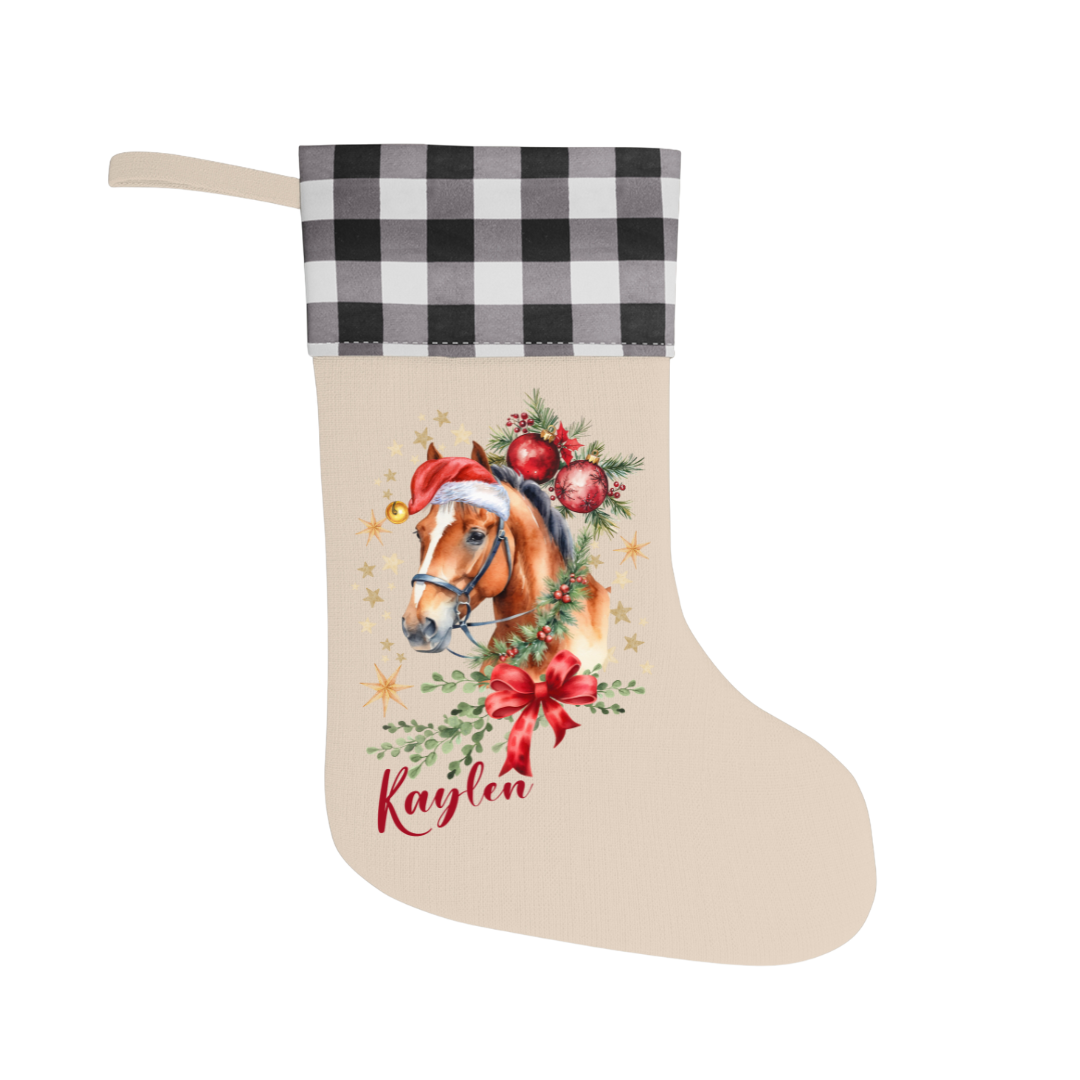 Watercolour Horse Personalised Christmas Stocking