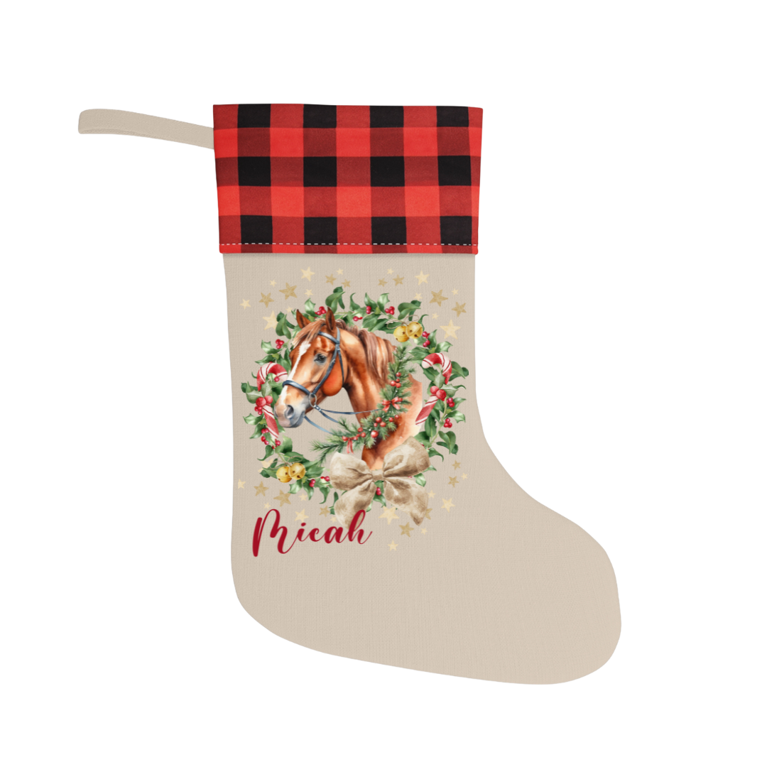 Watercolour Horse Personalised Christmas Stocking