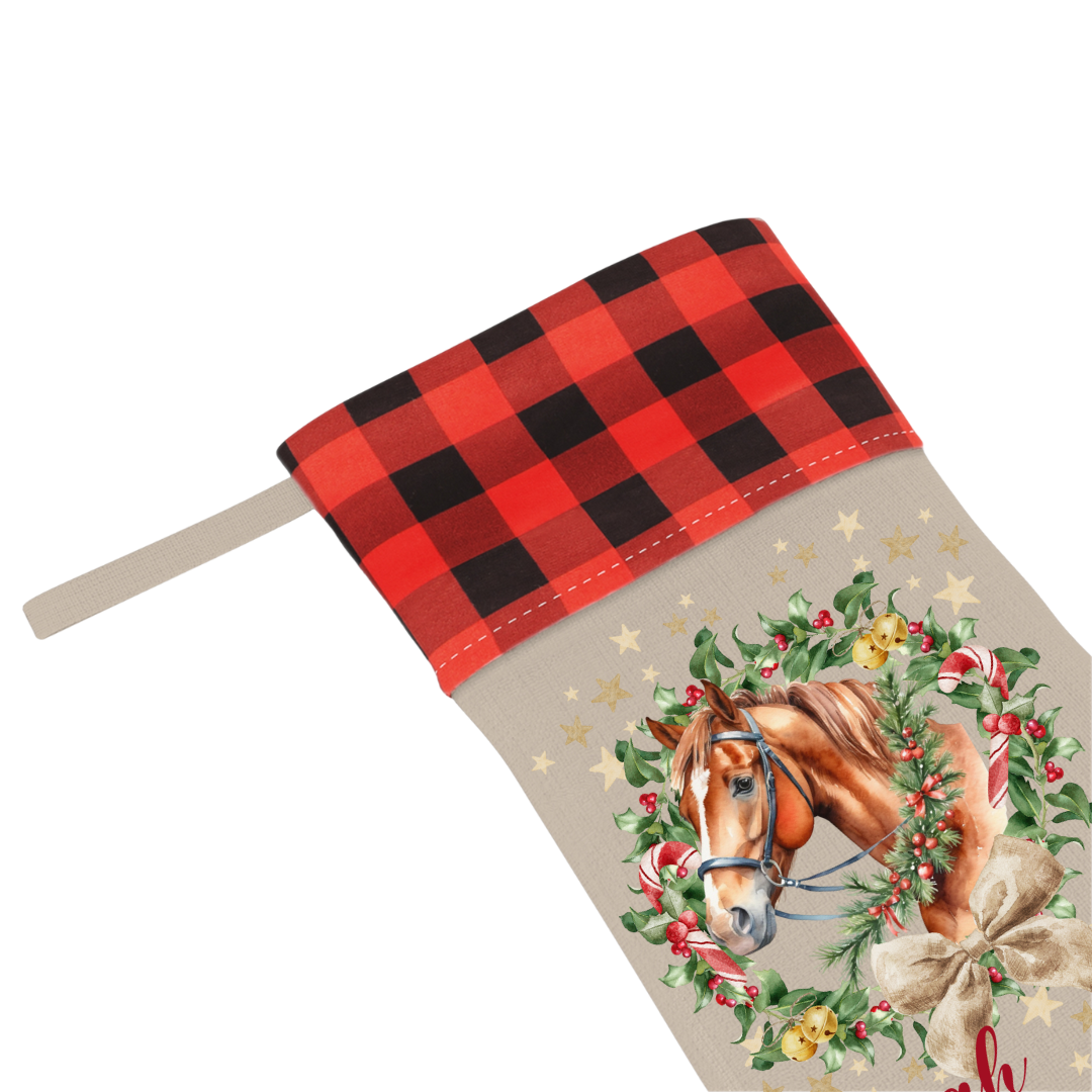 Watercolour Horse Personalised Christmas Stocking