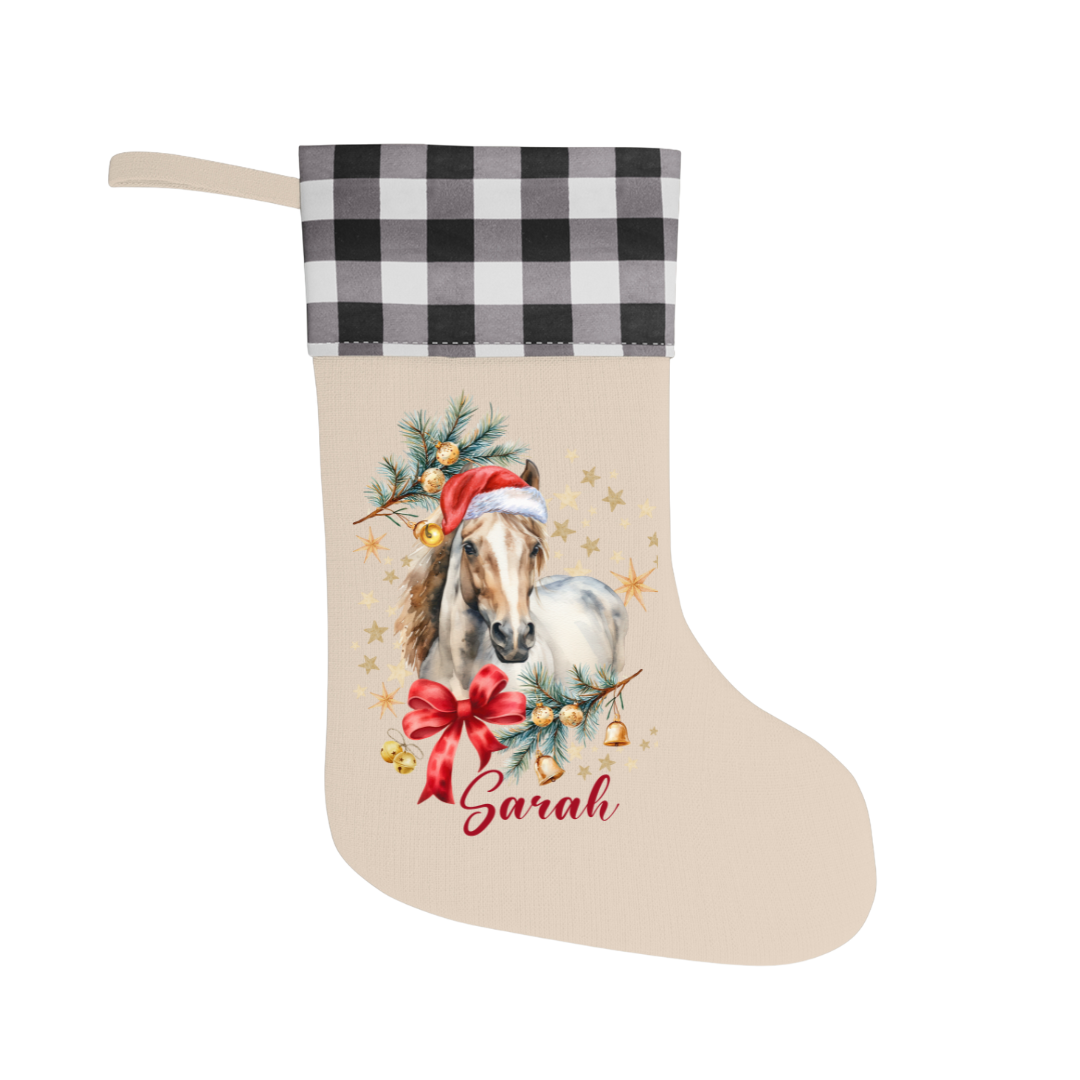 Watercolour Horse Personalised Christmas Stocking