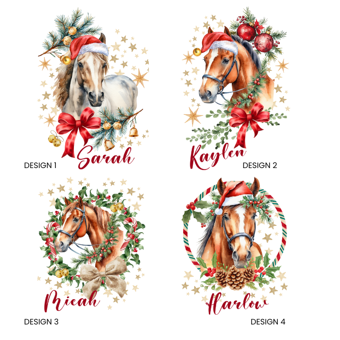 Watercolour Horse Personalised Christmas Stocking