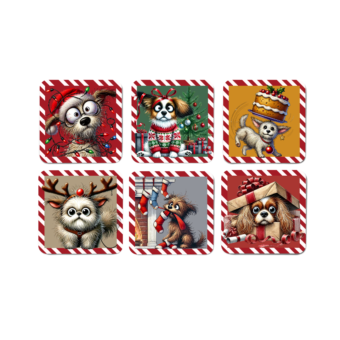 Quirky Christmas Dog Coasters